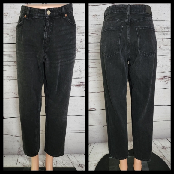 Monki Black High Waist Baloon Leg Jeans 29 - Picture 1 of 10